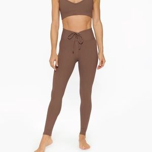 Year of Ours Ribbed Football Legging (small, coco)